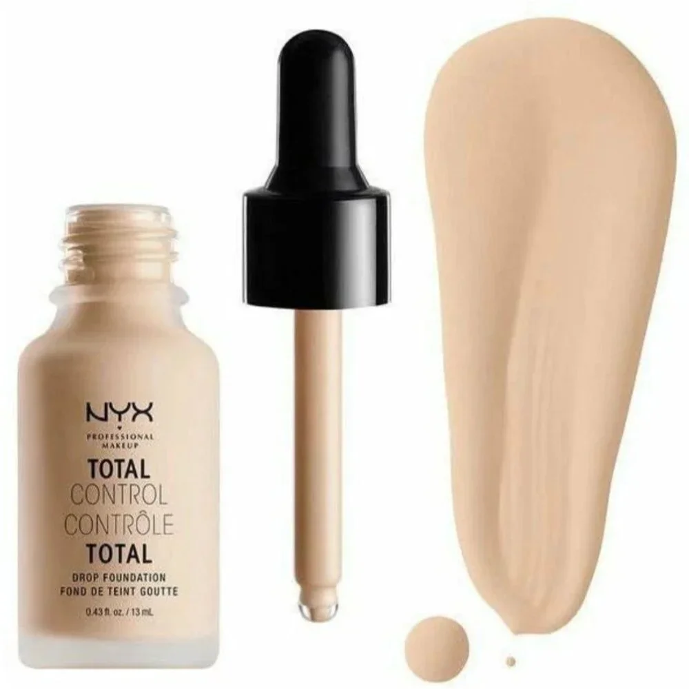 Nyx Total Control Drop Alabaster Foundation 0.43 Fl Oz TCDF02 Liquid Full Cover